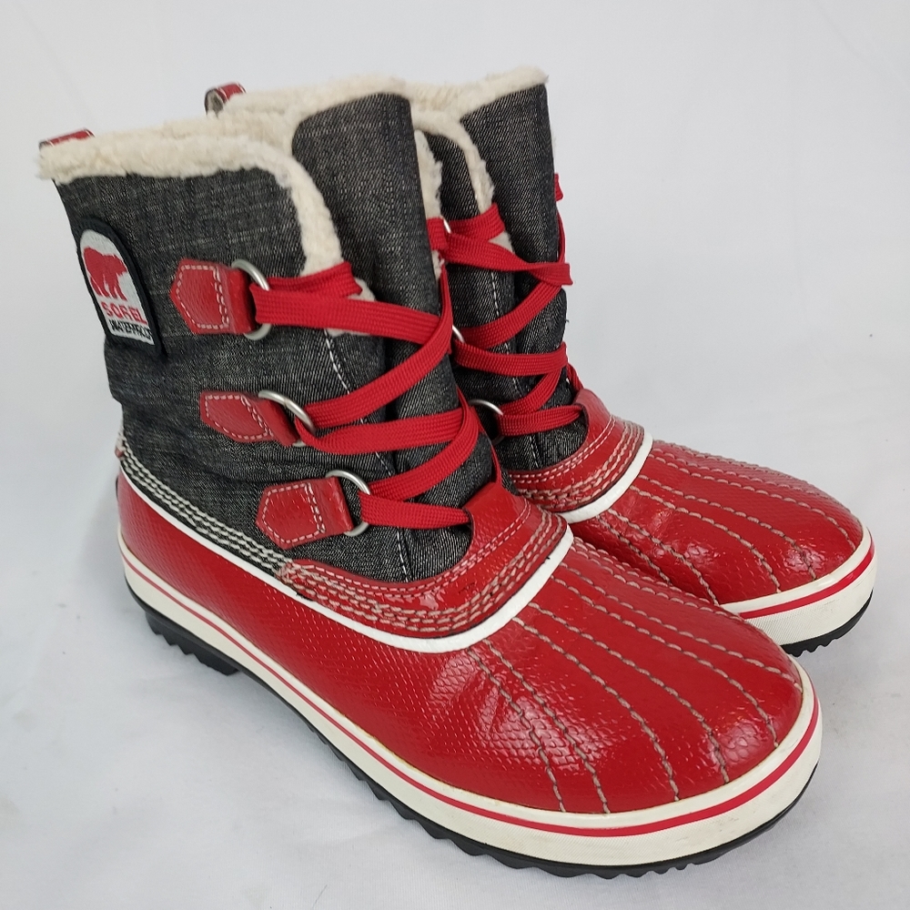 Sorel Red and Black Winter Boots